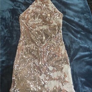 Glamorous Sequin Halter Dress